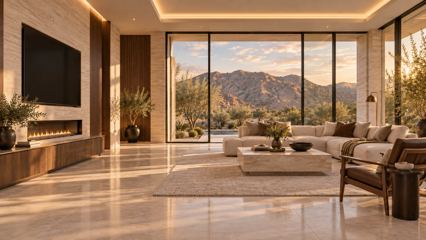 Private presentation lounge in an illustrative residence